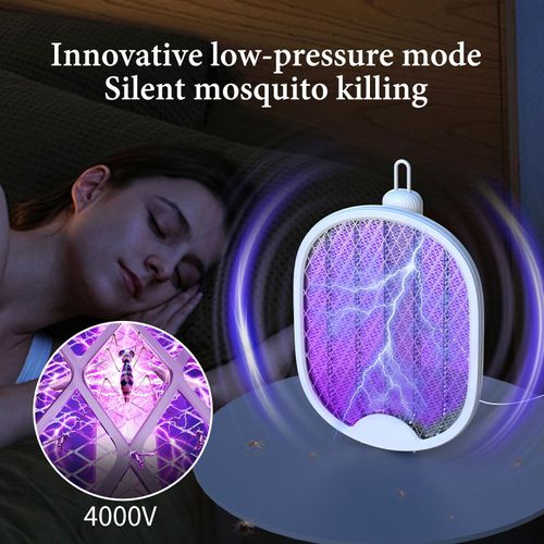 2PCS Foldable Electric Fly Swatter, Indoor Outdoor Bug Zapper Mosquito Insect Killer