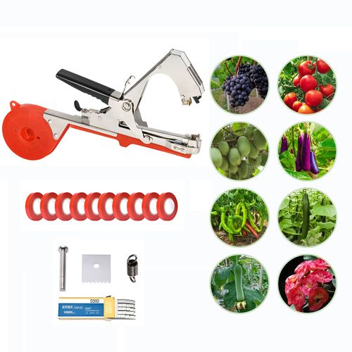 Plant Tying Machine with 10 Rolls Tape Vegetable Tying Gun for Vine, Tomato, Plants