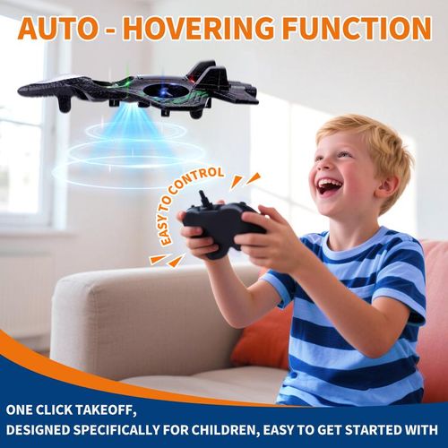 Foam Drone RC Airplane ,Remote Control Plane Fighter Jet with Light, Auto Hovering, LED Airplane Toy