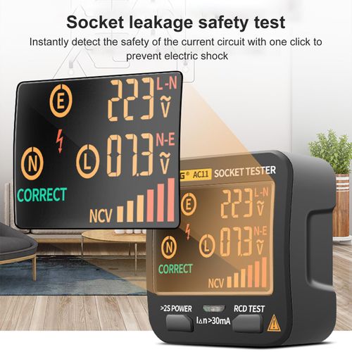 ⚡Digital Socket Tester Volt RCD Live Neutral Line NCV ⚡ Circuit Tester with LCD Display