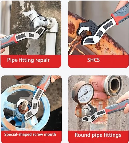 3pcs Industrial Grade Multifunctional Self Locking Pipe Wrench Tool