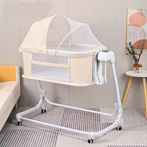 Adjustable height bedside sleeper crib with remote control rocking crib electric