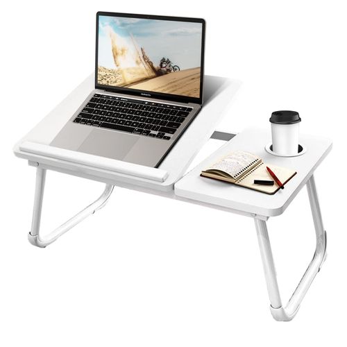 Adjustable Laptop Bed Desk with Cup Holder, Folding Portable Multifunctional Tray Table