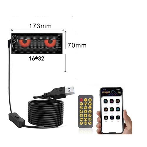Colorful Programmable Flexible Devil Eyes Light, DIY Car Dynamic LED Smart Colorful Eye Lamp