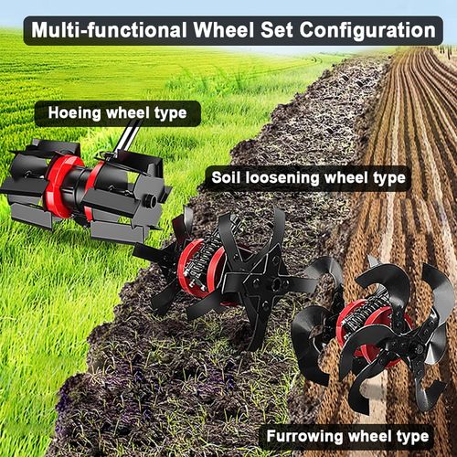 Multifunctional Lawn Mower Grass Trimmer Accessory with Interchangeable Blades Soil Loosening Trenching Weeding Wheel Optional