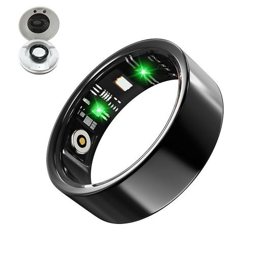 8in Smart Health Ring, IP68 Waterproof Smart Ring with Fitness Tracker, Heart Monitor