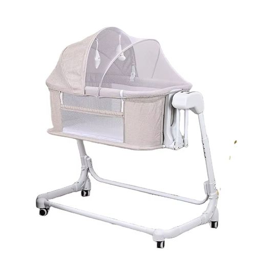 Adjustable height bedside sleeper crib with remote control rocking crib electric