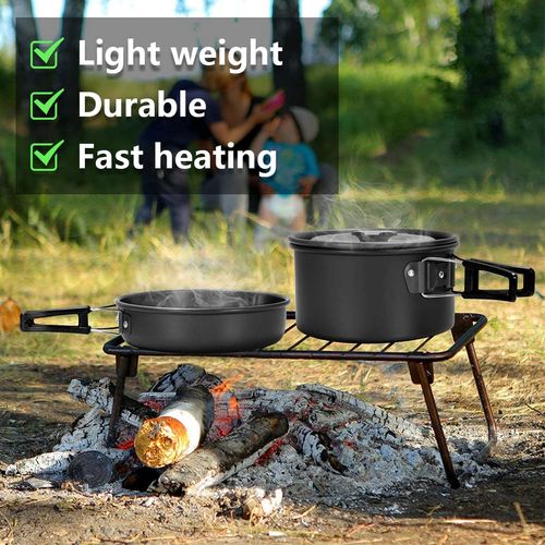 Picnic Cookware Kit, Outdoor Portable Alumina Pot Frying Pan Set