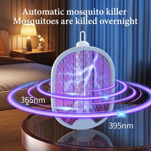 2PCS Foldable Electric Fly Swatter, Indoor Outdoor Bug Zapper Mosquito Insect Killer