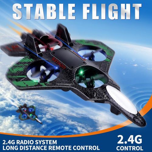 Foam Drone RC Airplane ,Remote Control Plane Fighter Jet with Light, Auto Hovering, LED Airplane Toy