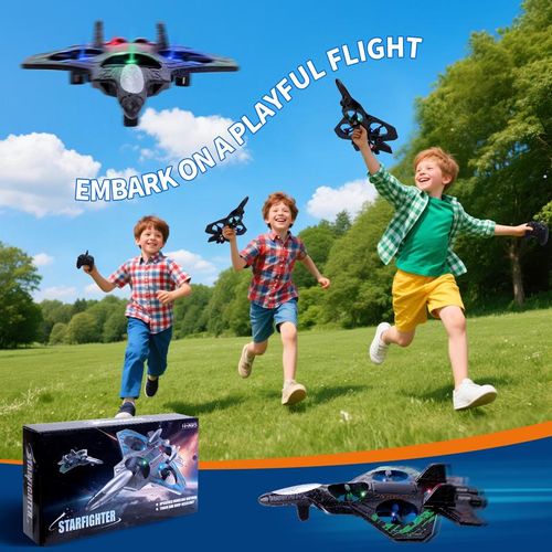 Foam Drone RC Airplane ,Remote Control Plane Fighter Jet with Light, Auto Hovering, LED Airplane Toy