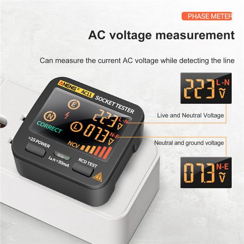 ⚡Digital Socket Tester Volt RCD Live Neutral Line NCV ⚡ Circuit Tester with LCD Display