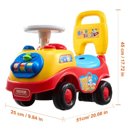 Ride On Push Car for Toddlers, Classic Kids Ride On Car with Music Steering Wheel, Horn & Under Seat Storage