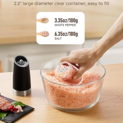 2PCS Electric Salt & Pepper Grinder Set, Battery Powered Household Seasoning Grinder