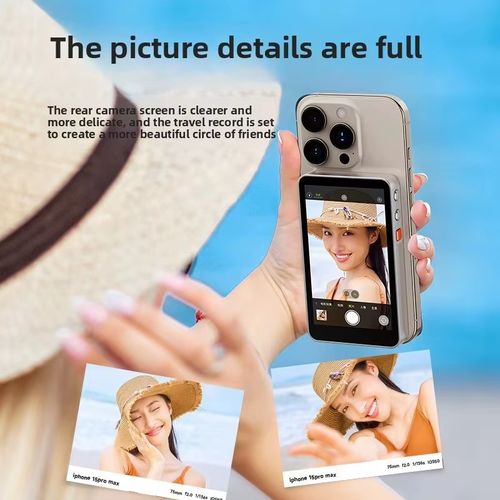 Vlogmate Mini Phone Vlog Selfie Monitor Screen, Phone Holder Clip Mount for Rear Camera Selfies Vlogging Live TikTok,Selfie Screen Compatible with iPhone Back Camera Monitor Screen