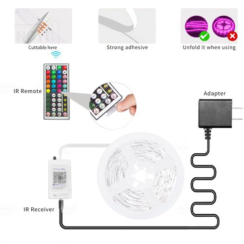 Led Light Strip Music Sync RGB Color Changing Bluetooth Led Lights