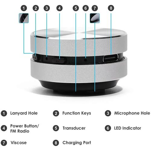 Bluetooth Bone Conduction Speaker Stereo Bass Portable Small Wireless Speaker with Suction Cup for Bathroom Outdoor