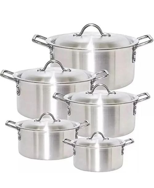 5PC Aluminum Casserole Cooking Pots Soup Pots Cookware Set