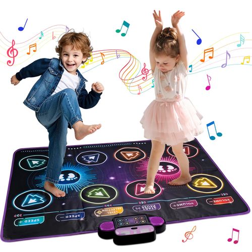 Dancing Blanket Kids Electronic Dance Mat Kid Floor Music Blanket Double Players Mode with 9 Levels Educational Toys