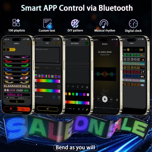 Colorful Programmable Flexible Devil Eyes Light, DIY Car Dynamic LED Smart Colorful Eye Lamp