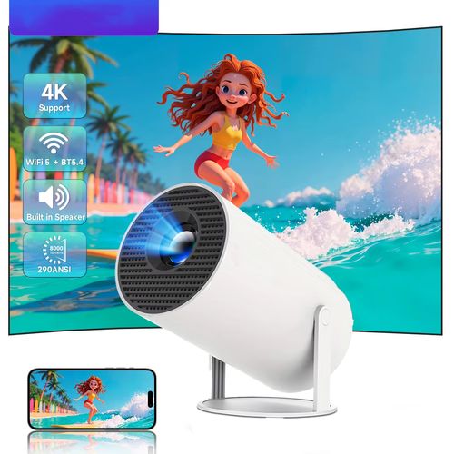 HY300 Mini Portable Projector, HD 1080P Projector for Home Cinema