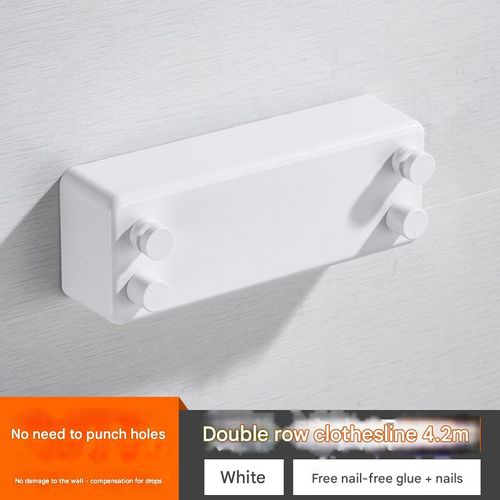 4.2M Household Double-Wire Clothes Drying Rod   For wall mounting on the balcony of hotel bathrooms