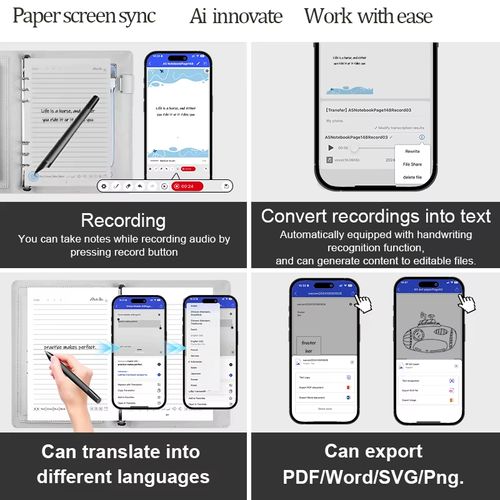 Hot New Product Ai Notebook Smart Pen Ai Document Correction High Efficiency Office Reusable Smart Diary Notebook AI Software