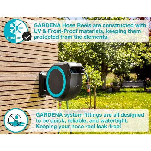 NEW 10m Automatic Retractable Garden Hose Reel—Wall-Mount, 180° Rotate + Free Nozzle!