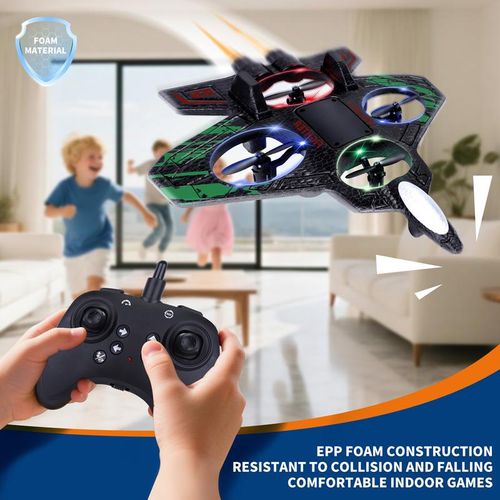 Foam Drone RC Airplane ,Remote Control Plane Fighter Jet with Light, Auto Hovering, LED Airplane Toy