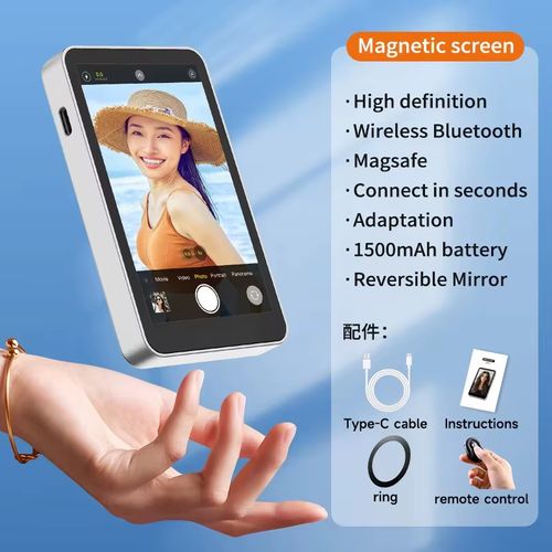 Vlogmate Mini Phone Vlog Selfie Monitor Screen, Phone Holder Clip Mount for Rear Camera Selfies Vlogging Live TikTok,Selfie Screen Compatible with iPhone Back Camera Monitor Screen
