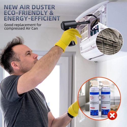 Portable Electric Air Duster, Rechargeable Cordless Air Blower with LED Light