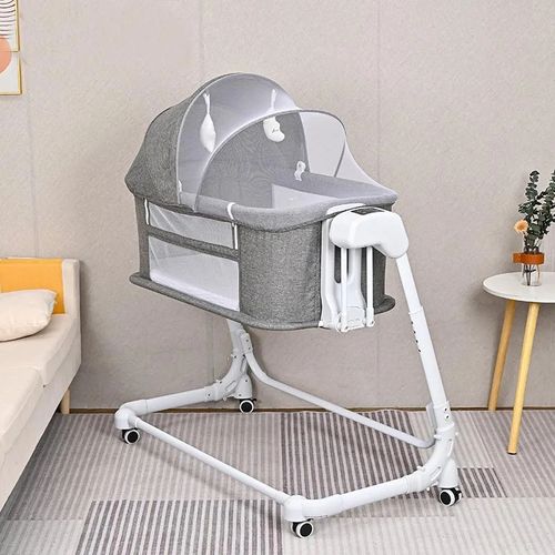 Adjustable height bedside sleeper crib with remote control rocking crib electric