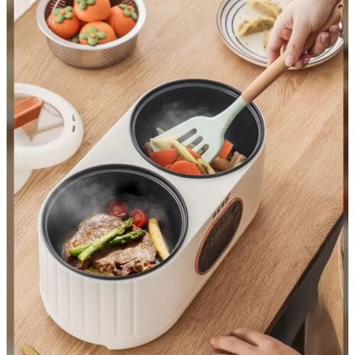 🍚 Multifunctional Touchscreen Double Pot—Cooks Rice, Soup, Stir-Fry!
