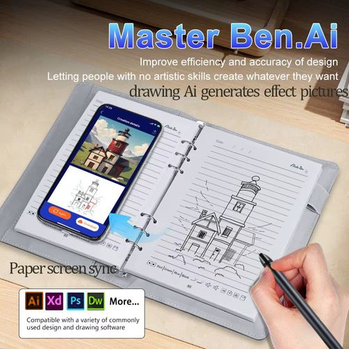 Hot New Product Ai Notebook Smart Pen Ai Document Correction High Efficiency Office Reusable Smart Diary Notebook AI Software