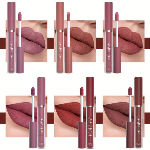 6Pcs Matte Liquid Lipstick Set, Waterproof Long-Lasting Lip Gloss