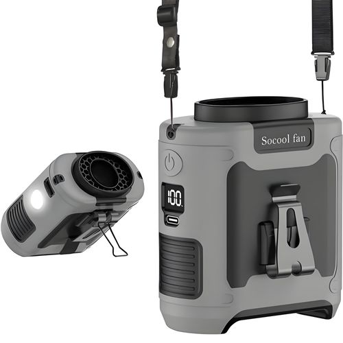 Mini USB Rechargeable LED Light Waist Fan 6000mAh Battery