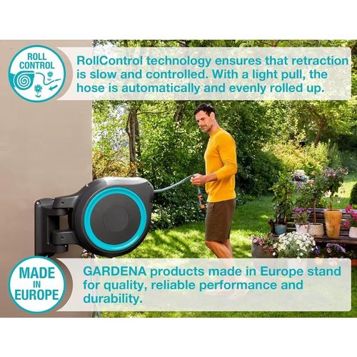 NEW 10m Automatic Retractable Garden Hose Reel—Wall-Mount, 180° Rotate + Free Nozzle!