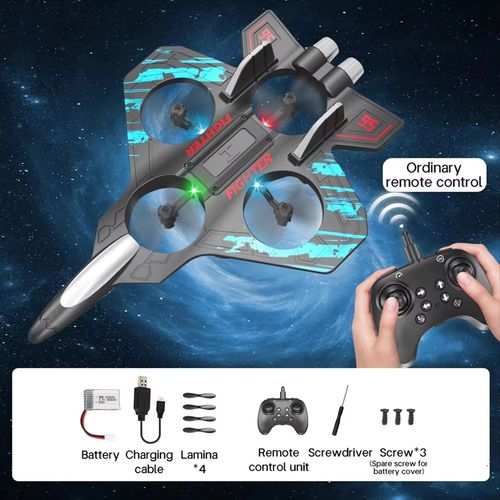 Foam Drone RC Airplane ,Remote Control Plane Fighter Jet with Light, Auto Hovering, LED Airplane Toy