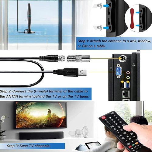 TV Antenna Indoor Outdoor, Digital TV Antenna for Smart TV