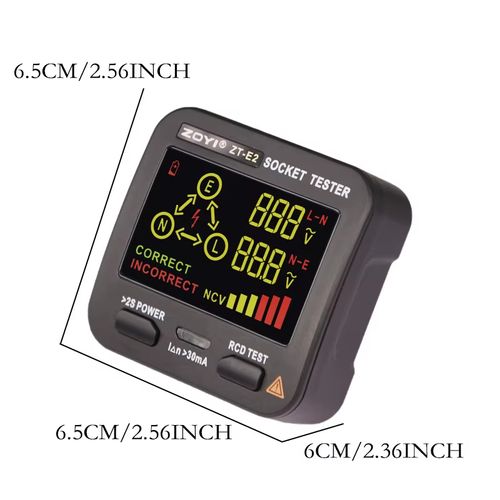⚡Digital Socket Tester Volt RCD Live Neutral Line NCV ⚡ Circuit Tester with LCD Display
