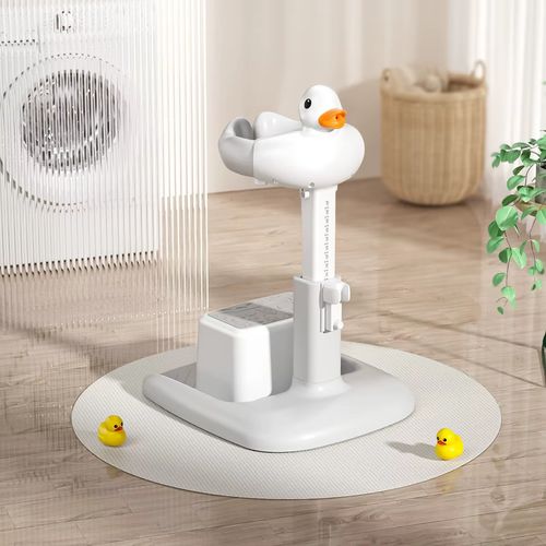 Portable Non-slip Duck Shaped Baby Bath Racks  Shower Helper Handle  Adjust Length   Send a stool!