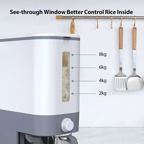 Large Capacity Rice Dry Food Dispenser with Measuring Cup