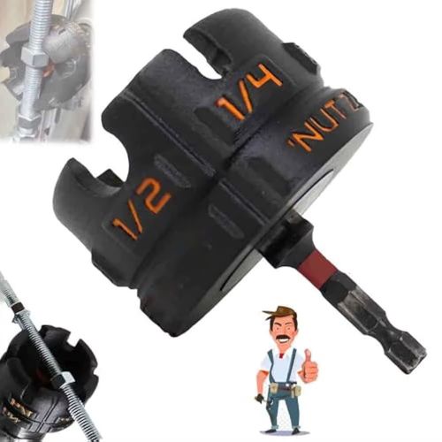 Metal Nut Zipper Drill Attachment For Fast Nut And Bolt Removal, Nut Remover Bolt Extractor Tool For Conduit Racks Socket Wrench