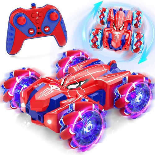 Spider Remote Control Car - Double Sided RC Stunt Car Outdoor Toys , 360° Flip 4WD Rechargeable Race Car