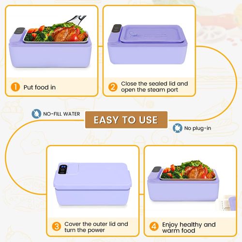 1L Cordless Electric Heated Lunch Box with Insulated Bag