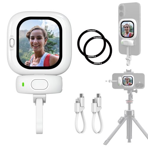 Vlogmate Mini Phone Vlog Selfie Monitor Screen, Phone Holder Clip Mount for Rear Camera Selfies Vlogging Live TikTok,Selfie Screen Compatible with iPhone Back Camera Monitor Screen