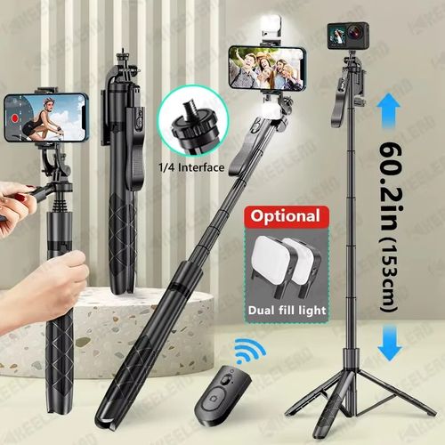 Wireless Selfie Stick Tripod Foldable Monopod for Action Cameras Smartphones iPhone