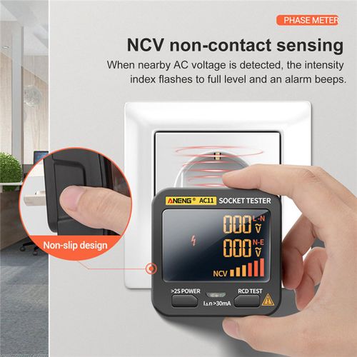 ⚡Digital Socket Tester Volt RCD Live Neutral Line NCV ⚡ Circuit Tester with LCD Display