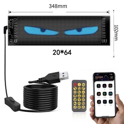 Colorful Programmable Flexible Devil Eyes Light, DIY Car Dynamic LED Smart Colorful Eye Lamp