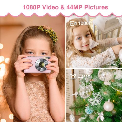 1080P 44MP Digital Camera with 32GB Memory Card, 16X Zoom Vlogging Camera